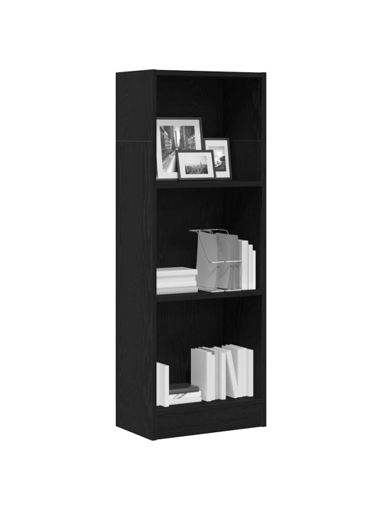 Kirjahylly musta tammi 40x24x109 cm tekninen puu