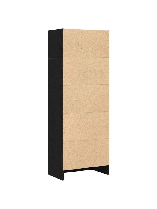 Kirjahylly musta tammi 40x24x109 cm tekninen puu