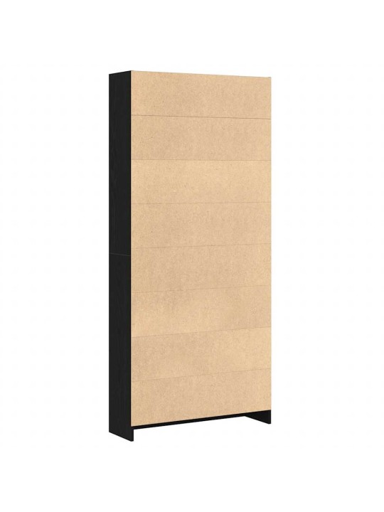 Kirjahylly musta tammi 80x24x176 cm tekninen puu