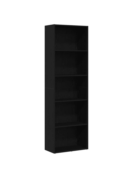 Kirjahylly musta tammi 60x30x189 cm tekninen puu
