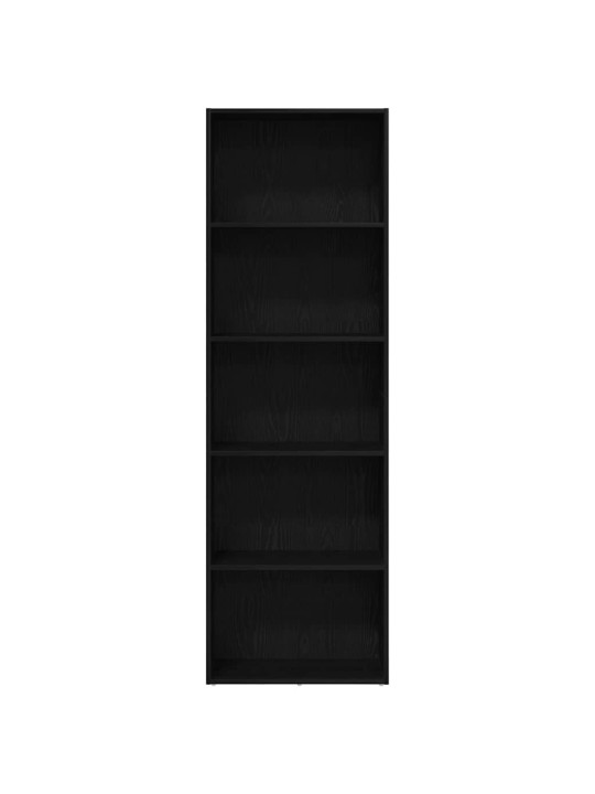 Kirjahylly musta tammi 60x30x189 cm tekninen puu