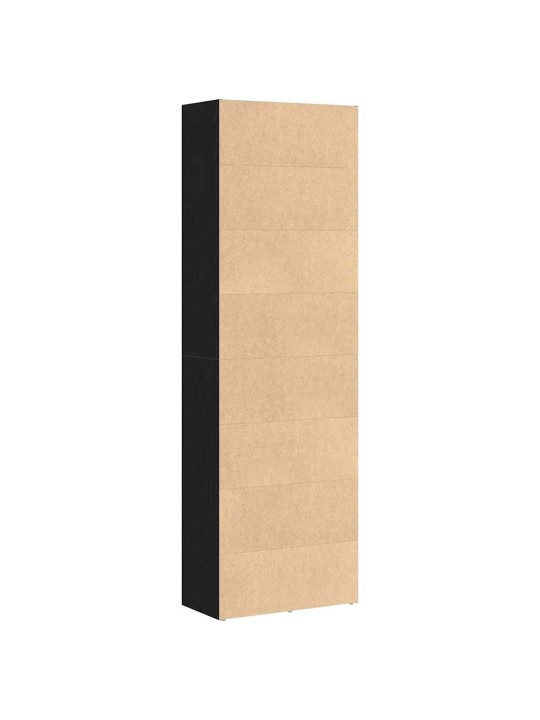 Kirjahylly musta tammi 60x30x189 cm tekninen puu