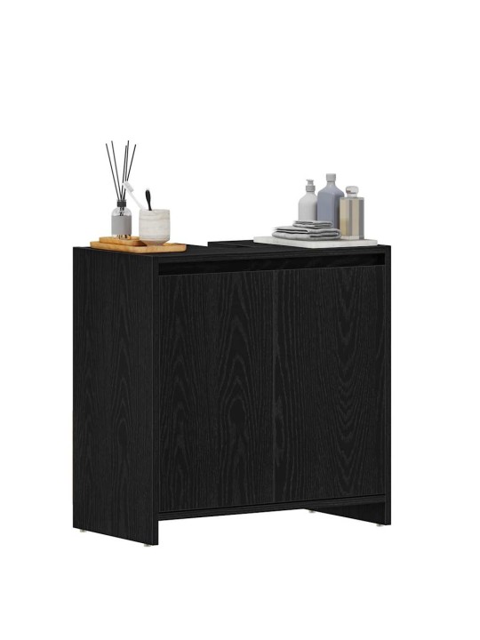 Kylpyhuonekaappi musta tammi 60x33x60 cm engineered wood