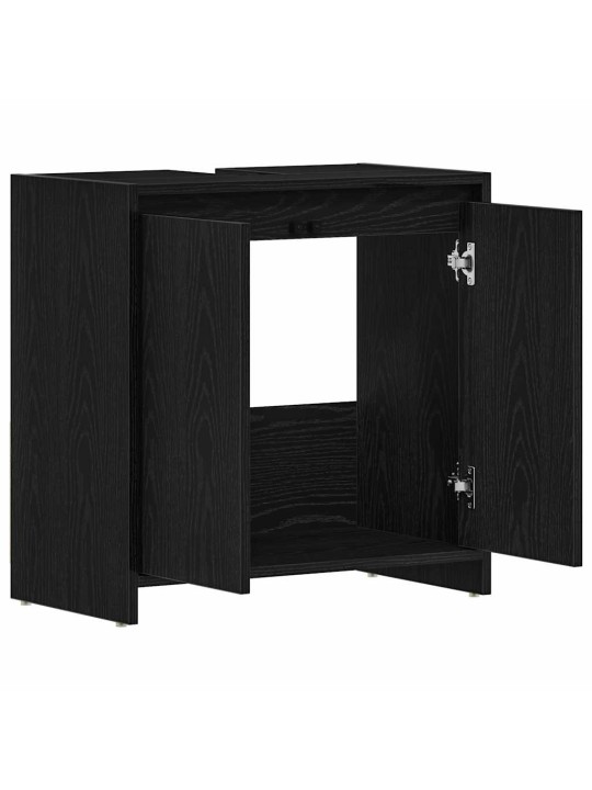 Kylpyhuonekaappi musta tammi 60x33x60 cm engineered wood