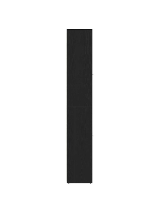 Kylpyhuonekaappi musta tammi 30x30x183,5 cm tekninen puu