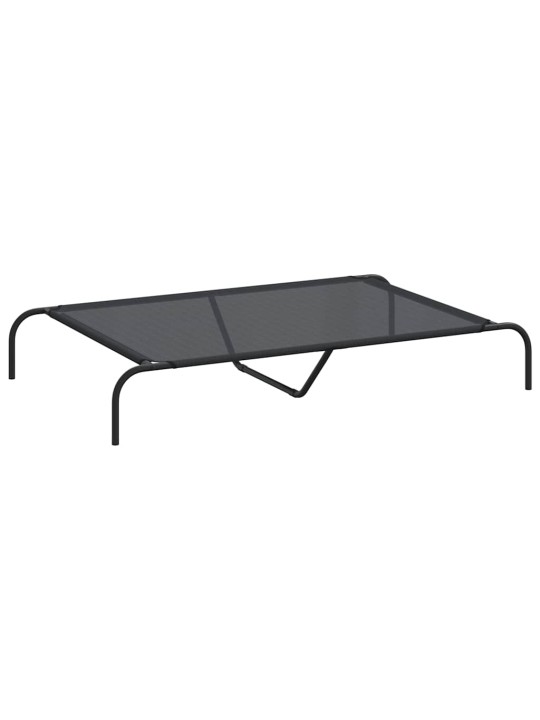 Korotettu koiransänky musta 130x80x20 cm tekstiili ja teräs