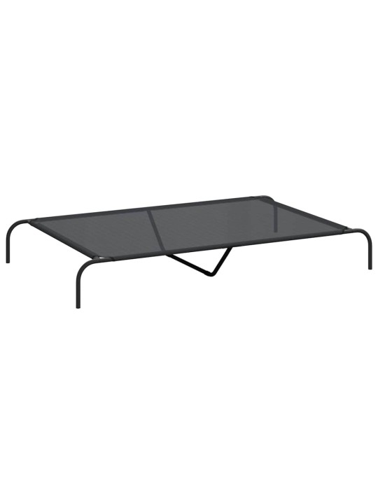 Korotettu koiransänky musta 150x90x20 cm tekstiili ja teräs