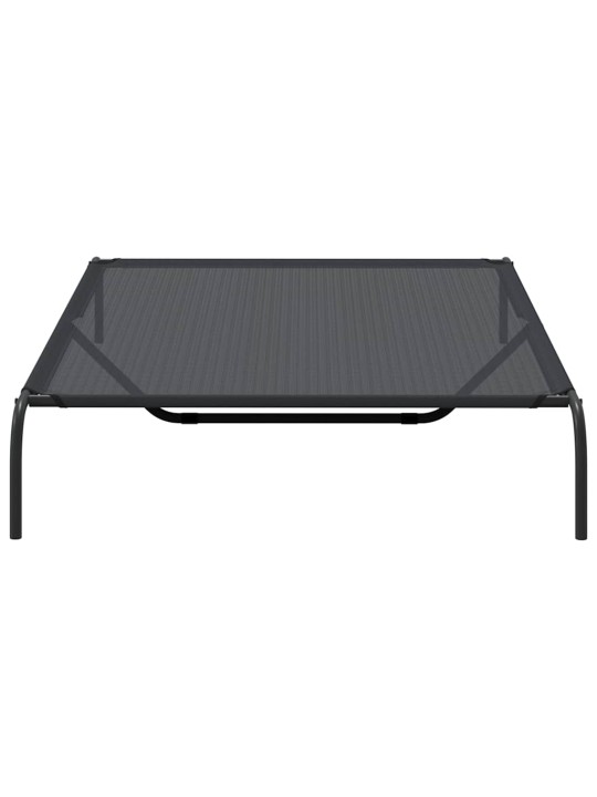 Korotettu koiransänky musta 150x90x20 cm tekstiili ja teräs