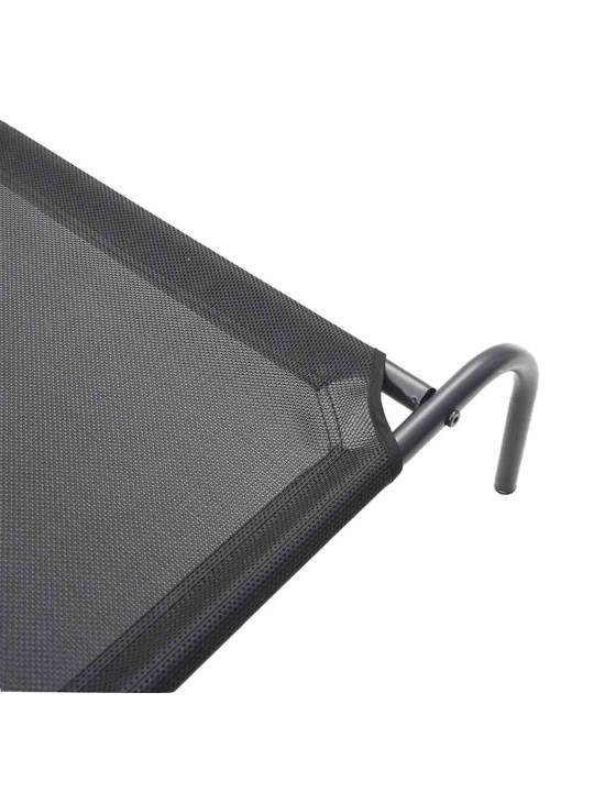 Korotettu koiransänky musta 150x90x20 cm tekstiili ja teräs