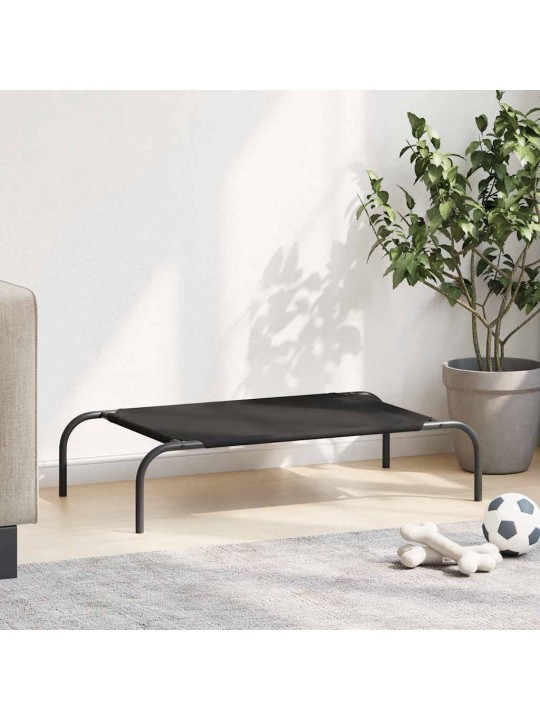 Korotettu koiransänky musta 90x50x20 cm oxford kangas ja teräs