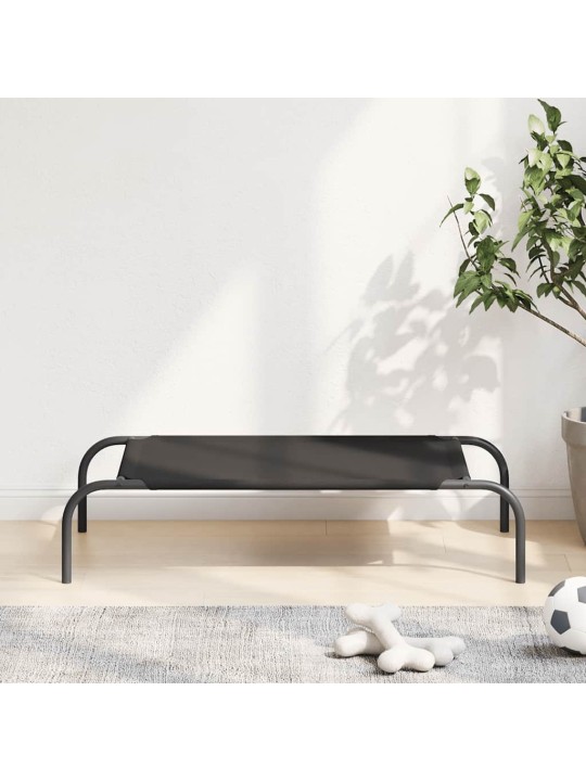 Korotettu koiransänky musta 90x50x20 cm oxford kangas ja teräs