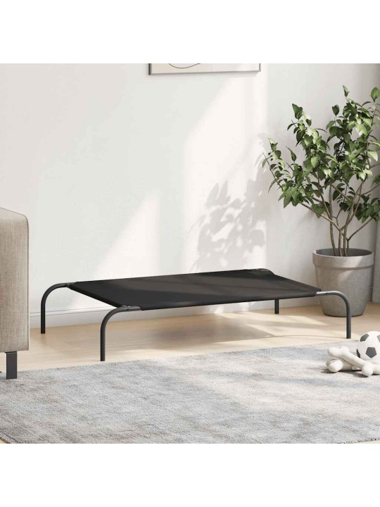 Korotettu koiransänky musta 110x65x20 cm oxford kangas ja teräs
