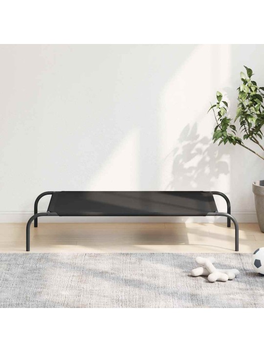 Korotettu koiransänky musta 110x65x20 cm oxford kangas ja teräs