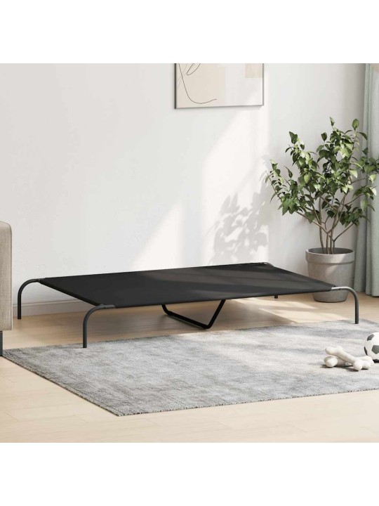 Korotettu koiransänky musta 150x90x20 cm oxford kangas ja teräs