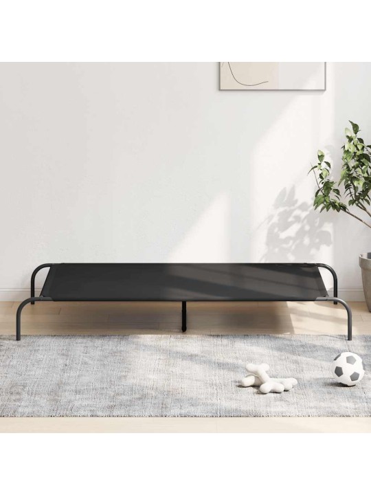 Korotettu koiransänky musta 150x90x20 cm oxford kangas ja teräs