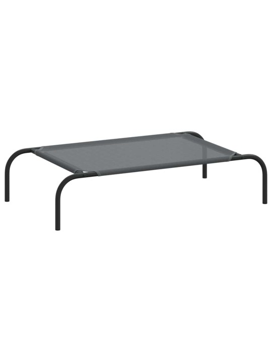 Korotettu koiransänky harmaa 90x50x20 cm tekstiili ja teräs