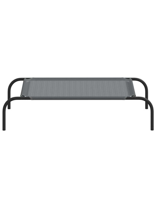 Korotettu koiransänky harmaa 90x50x20 cm tekstiili ja teräs