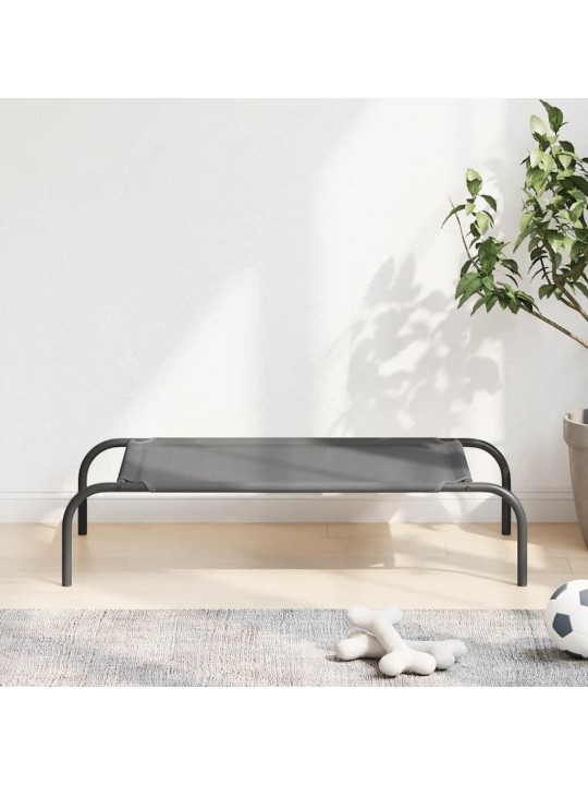 Korotettu koiransänky harmaa 90x50x20 cm tekstiili ja teräs