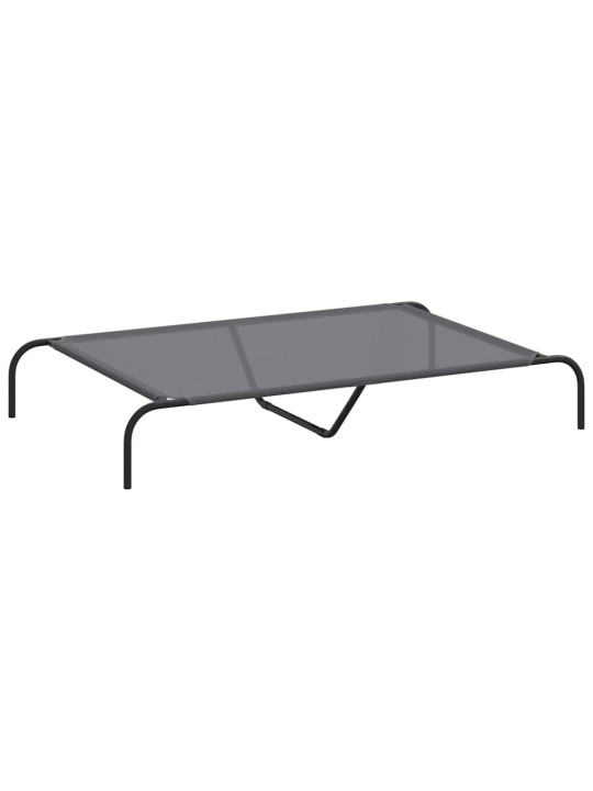Korotettu koiransänky harmaa 130x80x20 cm tekstiili ja teräs
