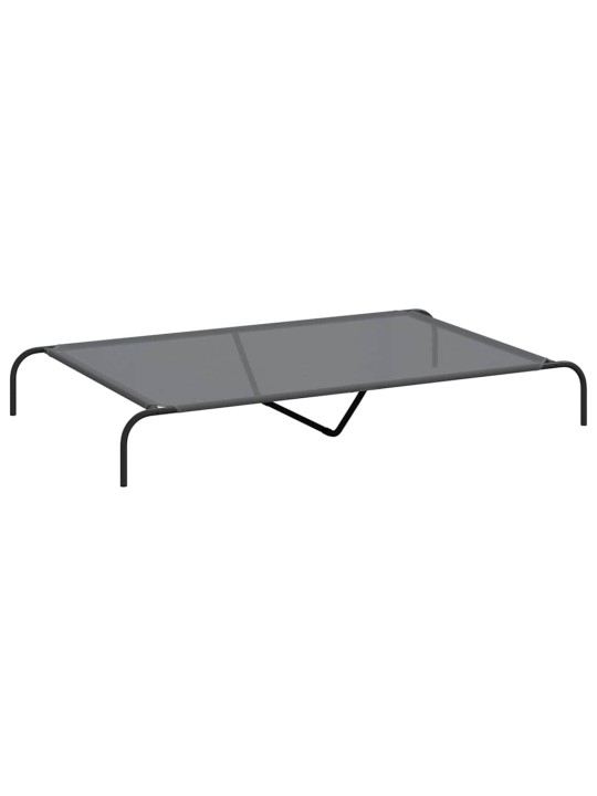 Korotettu koiransänky harmaa 150x90x20 cm tekstiili ja teräs