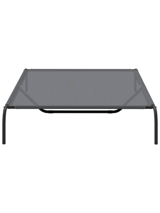 Korotettu koiransänky harmaa 150x90x20 cm tekstiili ja teräs