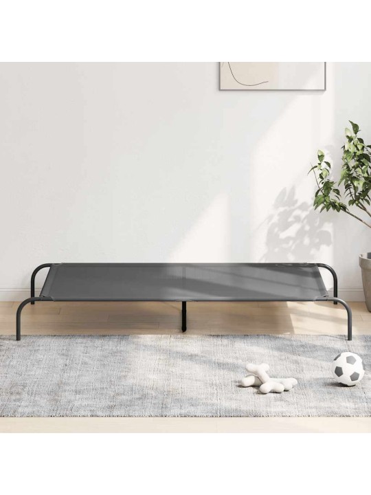 Korotettu koiransänky harmaa 150x90x20 cm tekstiili ja teräs