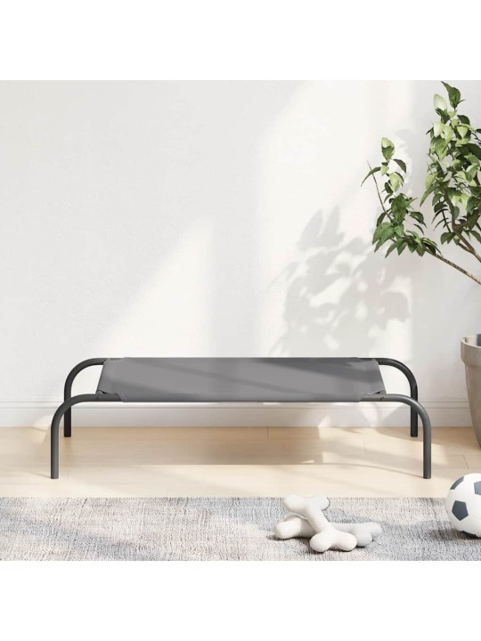 Korotettu koiransänky harmaa 90x50x20 cm oxford kangas ja teräs