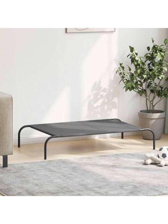 Korotettu koiransänky harmaa 110x65x20 cm oxford kangas teräs
