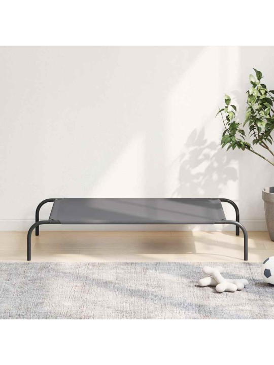 Korotettu koiransänky harmaa 110x65x20 cm oxford kangas teräs