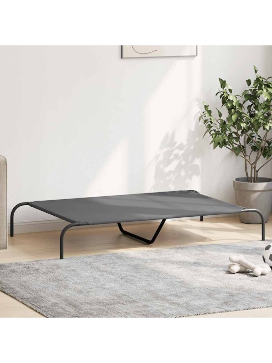 Korotettu koiransänky harmaa 130x80x20 cm oxford kangas teräs