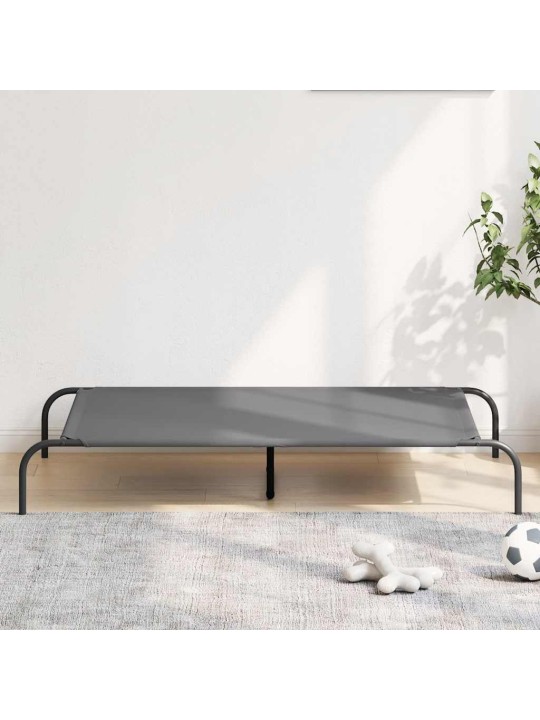 Korotettu koiransänky harmaa 130x80x20 cm oxford kangas teräs
