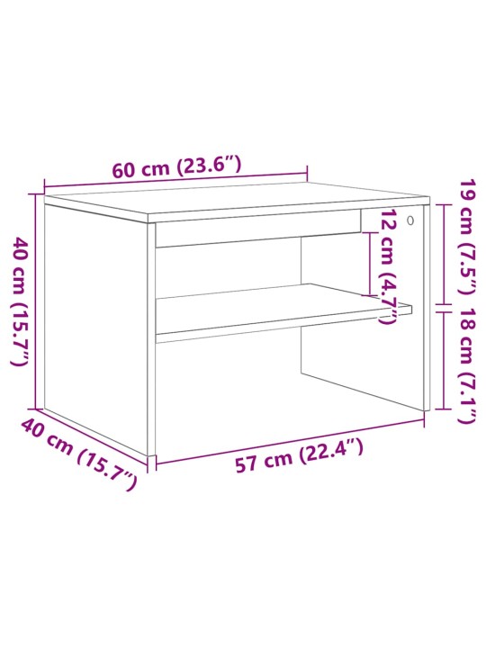 Tv-kaappi valkoinen 60x40x40 cm engineered wood