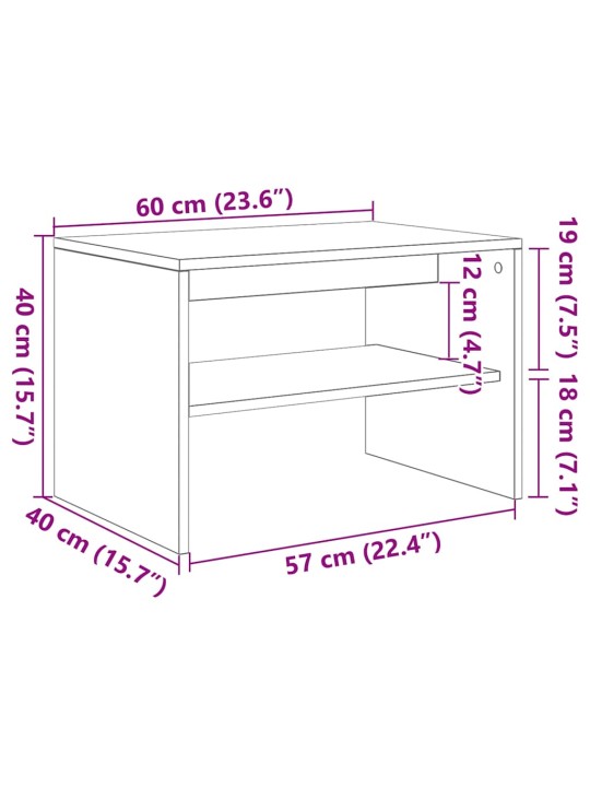Tv-kaappi sonoma oak 60x40x40 cm engineered wood