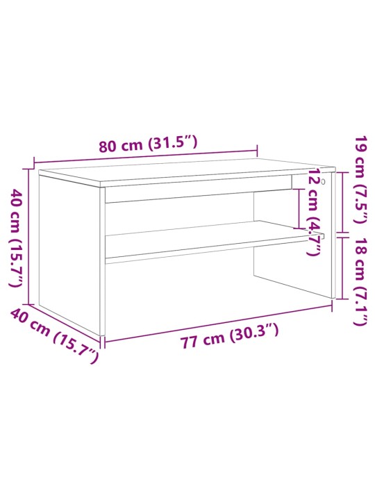 Tv-kaappi musta tammi 80x40x40 cm engineered wood