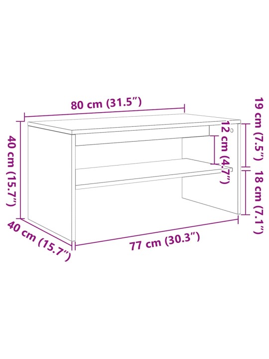 Tv-taso sonoma tammi 80x40x40 cm lastulevy