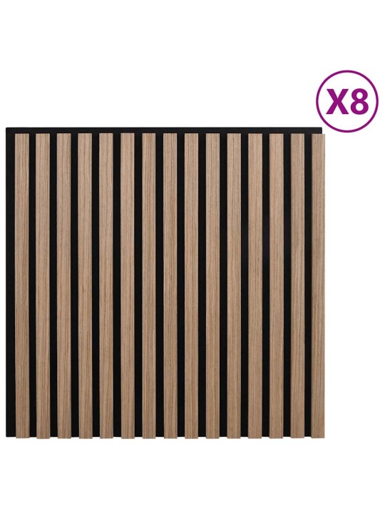 Akustiset seinäpaneelit 8 kpl säle 60,5x60 cm tammiviilu