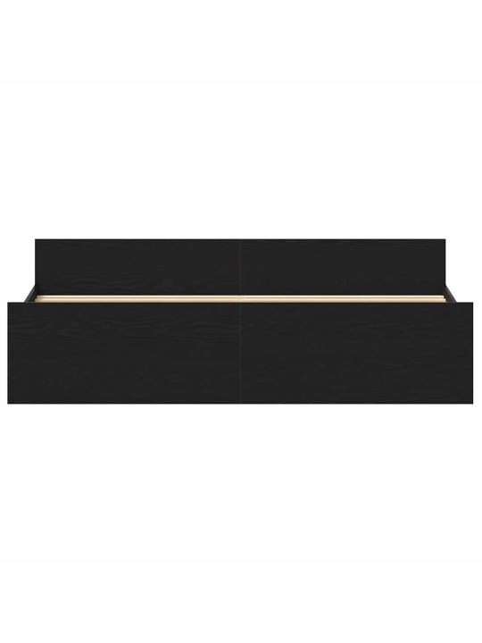 Sängynrunko ilman patjaa musta tammi 200x200 cm tekninen puu