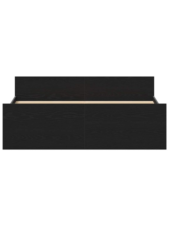 Sängynrunko ilman patjaa musta tammi 120x200 cm tekninen puu