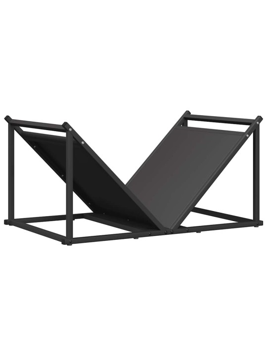 Polttopuuteline musta 70x43x34,5 cm kylmävalssattu teräs
