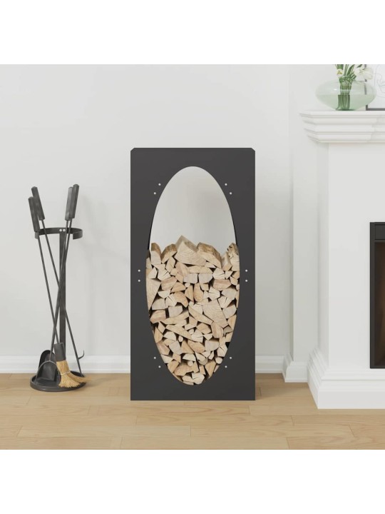 Polttopuuteline musta 50x23x100 cm kylmävalssattu teräs