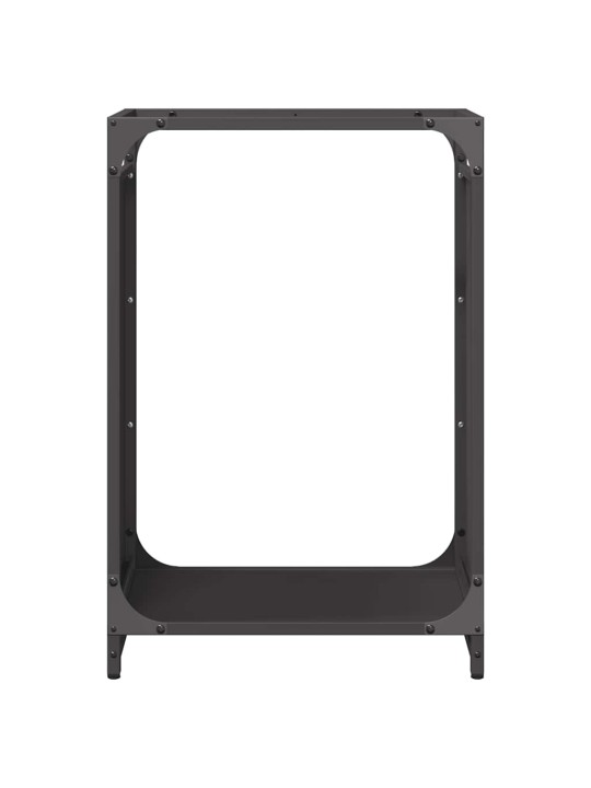 Polttopuuteline musta 44x28x65 cm kylmävalssattu teräs