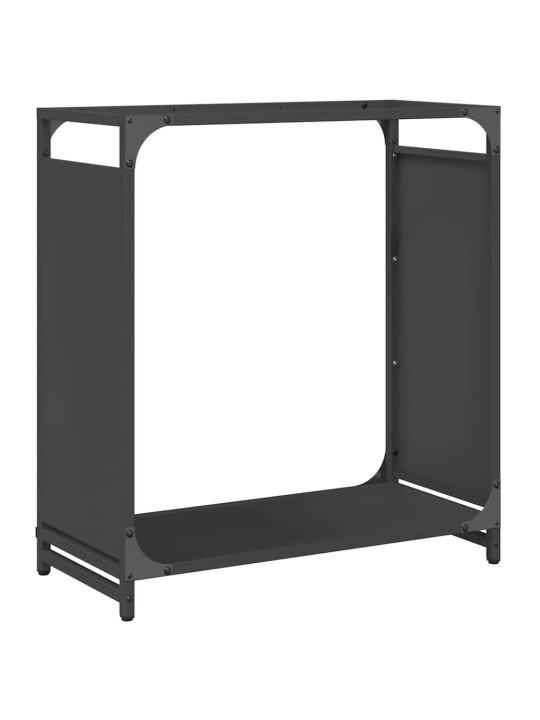 Polttopuuteline musta 60x28x65 cm kylmävalssattu teräs