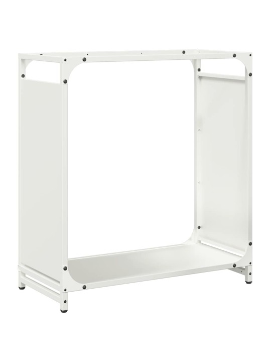 Polttopuuteline valkoinen 60x28x65 cm kylmävalssattu teräs