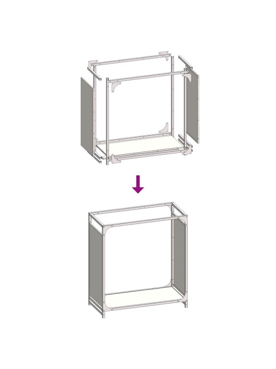 Polttopuuteline antrasiitti 60x28x65 cm kylmävalssattu teräs