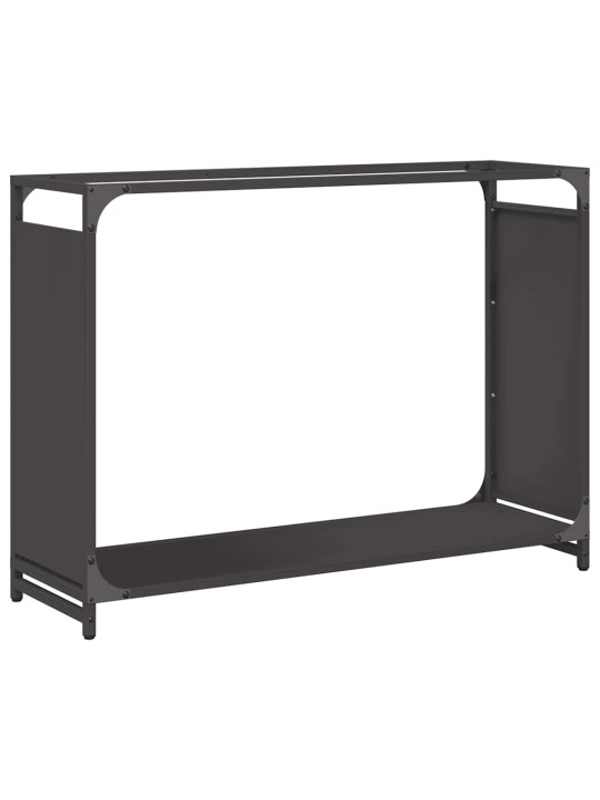 Polttopuuteline musta 90x28x65 cm kylmävalssattu teräs