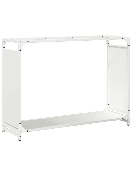 Polttopuuteline valkoinen 90x28x65 cm kylmävalssattu teräs