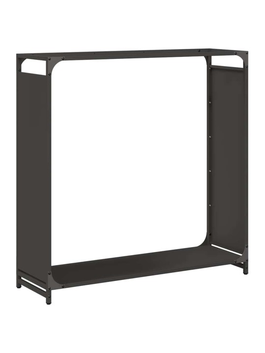 Polttopuuteline musta 90x28x90 cm kylmävalssattua terästä