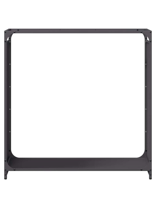 Polttopuuteline musta 90x28x90 cm kylmävalssattua terästä