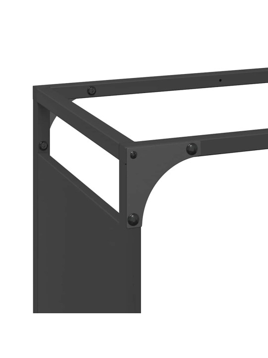 Polttopuuteline musta 90x28x90 cm kylmävalssattua terästä