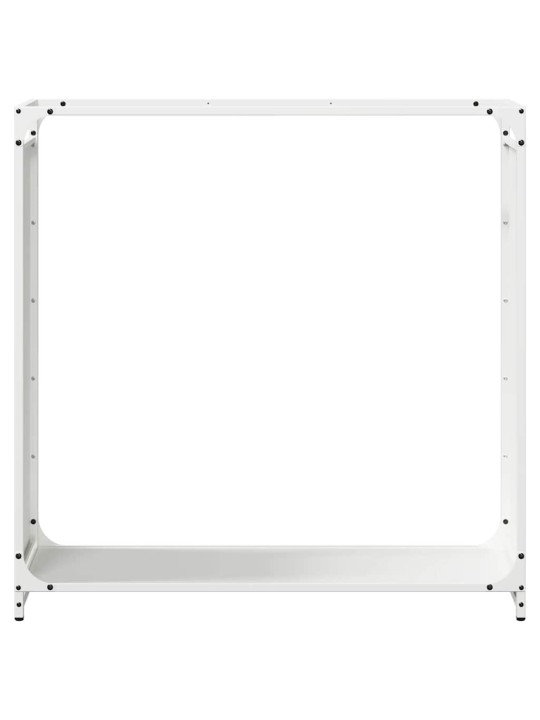 Polttopuuteline valkoinen 90x28x90 cm kylmävalssattua terästä